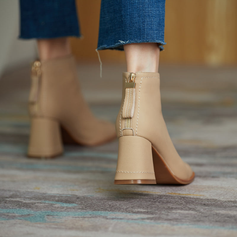 Charli Handmade Genuine Leather Heeled Ankle Boots NEW GEW