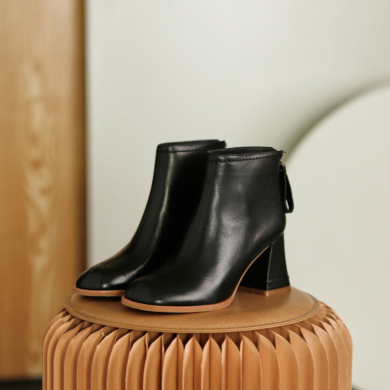 Charli Handmade Genuine Leather Heeled Ankle Boots NEW GEW