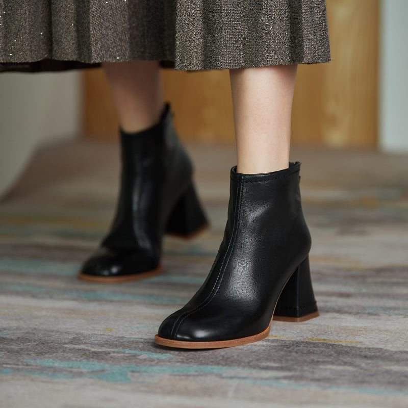 Charli Handmade Genuine Leather Heeled Ankle Boots NEW GEW
