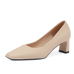 Darlene Square Toe Low Heel Slip on Pumps NEW GEW