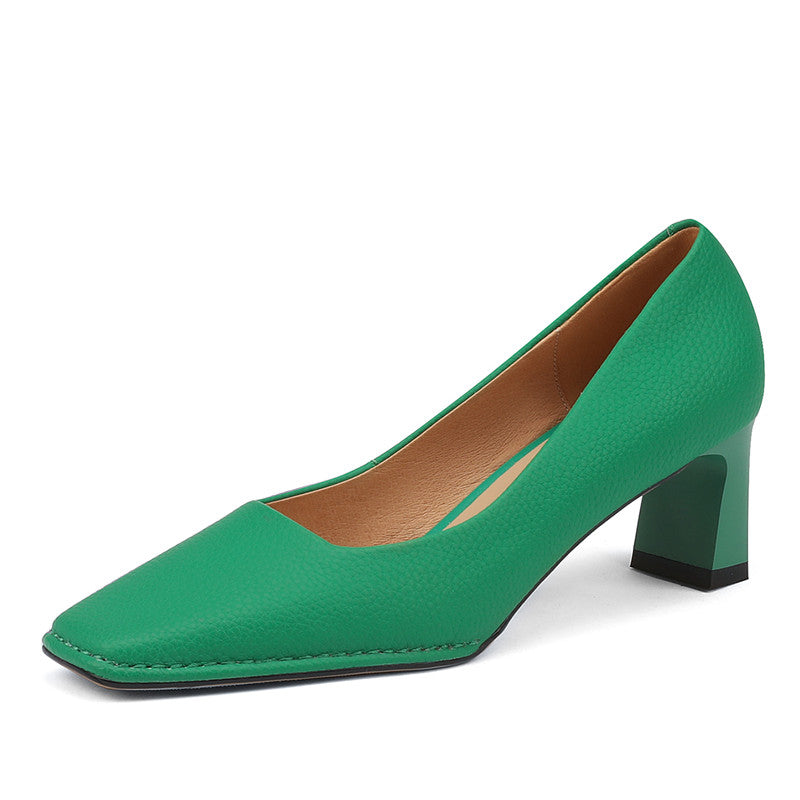 Darlene Square Toe Low Heel Slip on Pumps NEW GEW