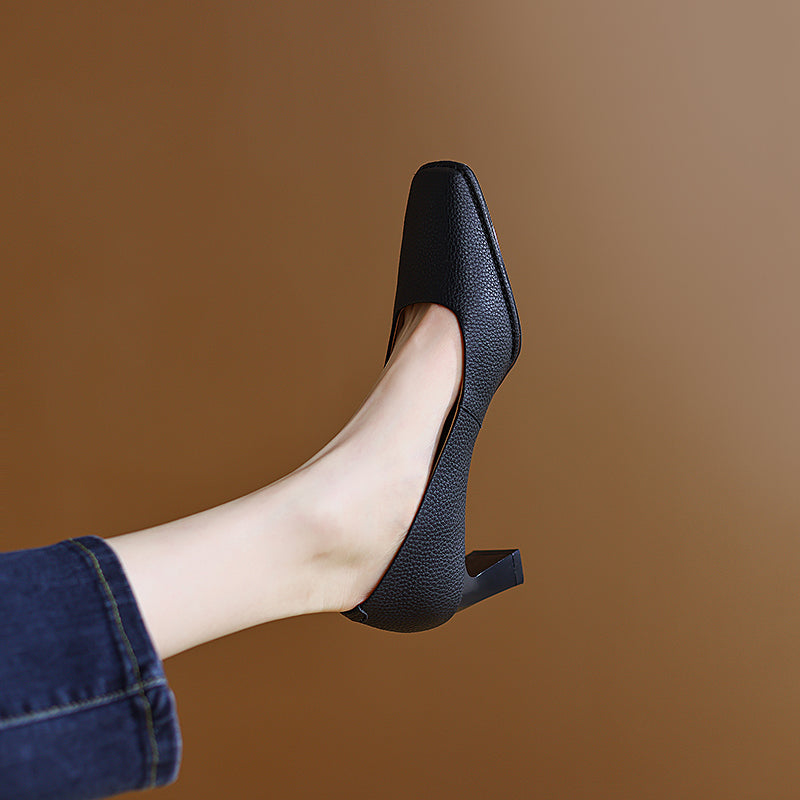 Darlene Square Toe Low Heel Slip on Pumps NEW GEW