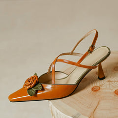 Desirae Vintage Cross Strap Slingback Kitten Heel Pumps NEW GEW
