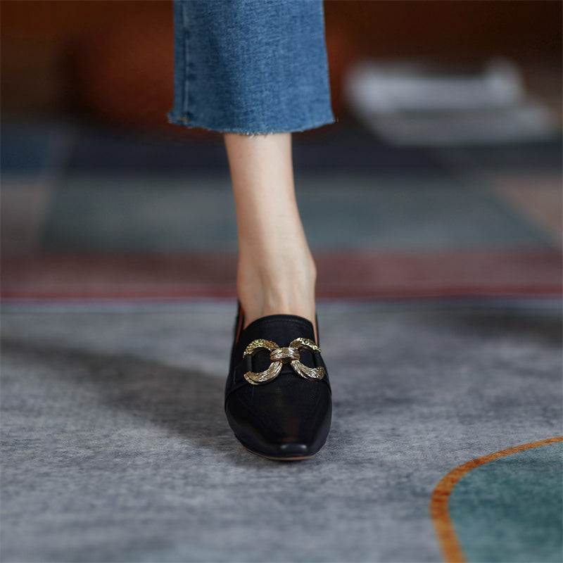 India Womens Heeled Loafers Black Newgew