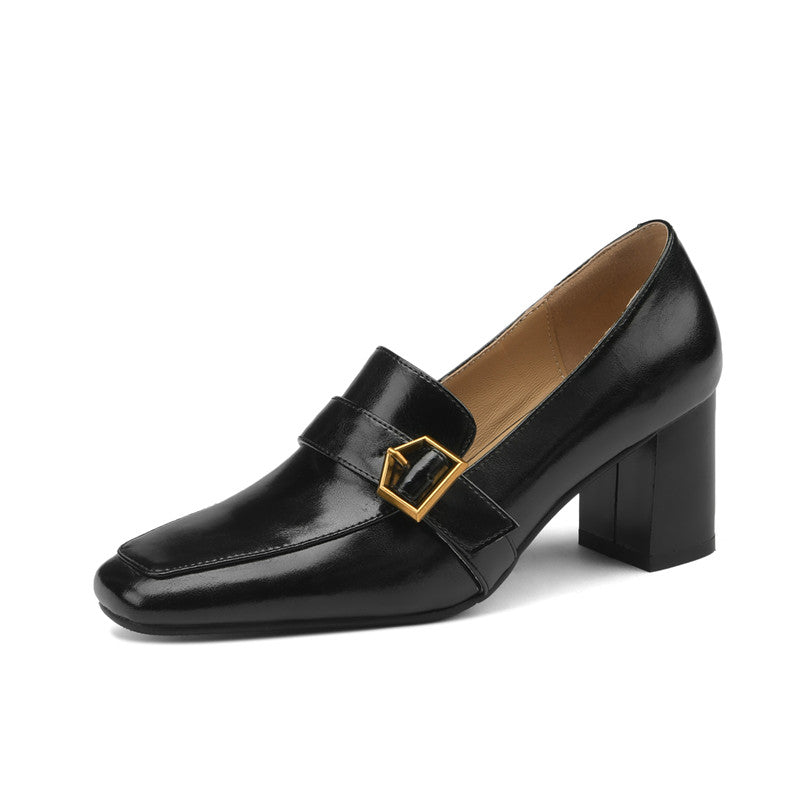 Indie High Heeled Loafers Black Newgew