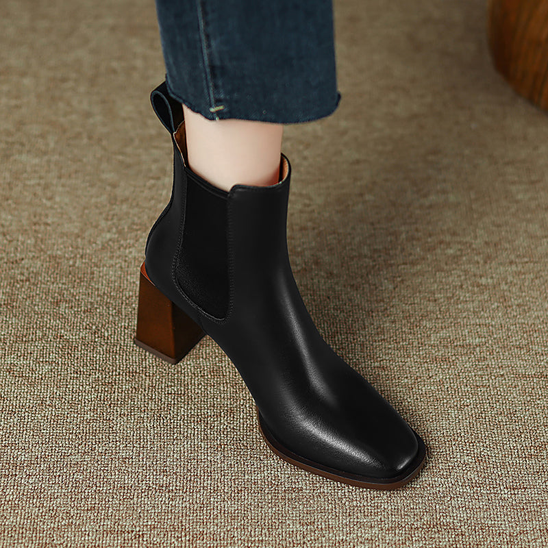 Halle Cognac Boots with Heels Newgew