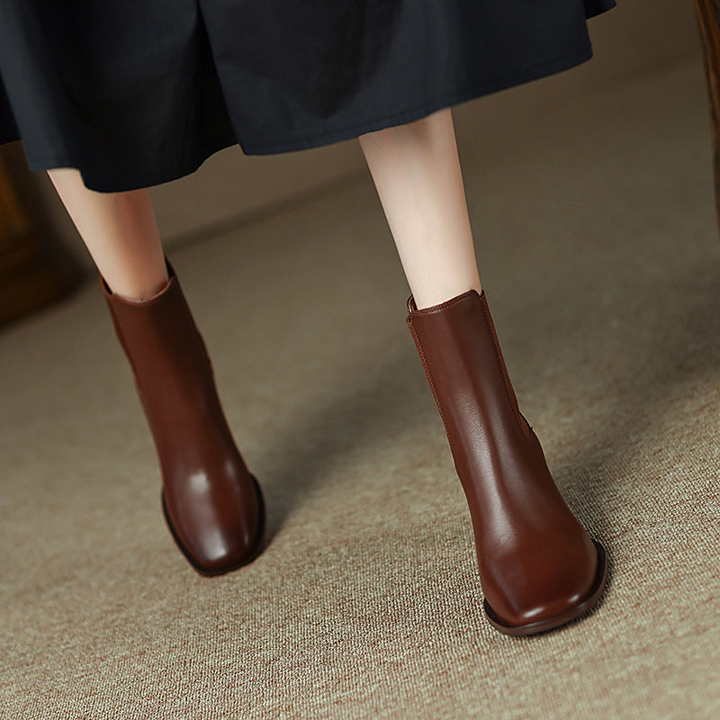 Halle Cognac Boots with Heels Newgew