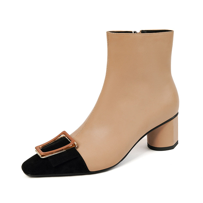Nadia Cap Toe Nude Ankle Boots newgew
