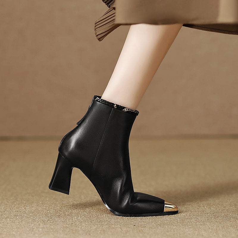 Irene Black Cap Toe Boots Newgew