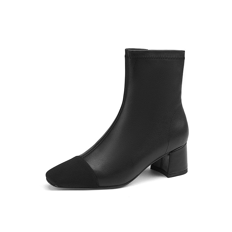 Nora Leather Cap Toe Boots Newgew