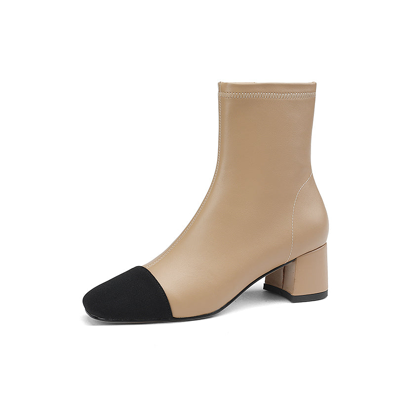 Nora Leather Cap Toe Boots Newgew