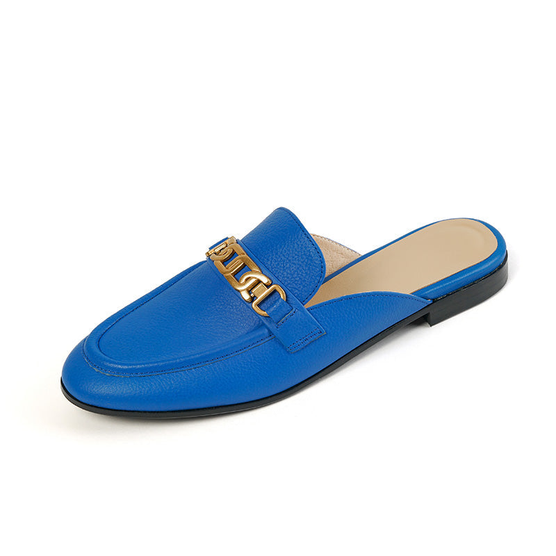 Eleni Royal Blue Flat Mules NEW GEW
