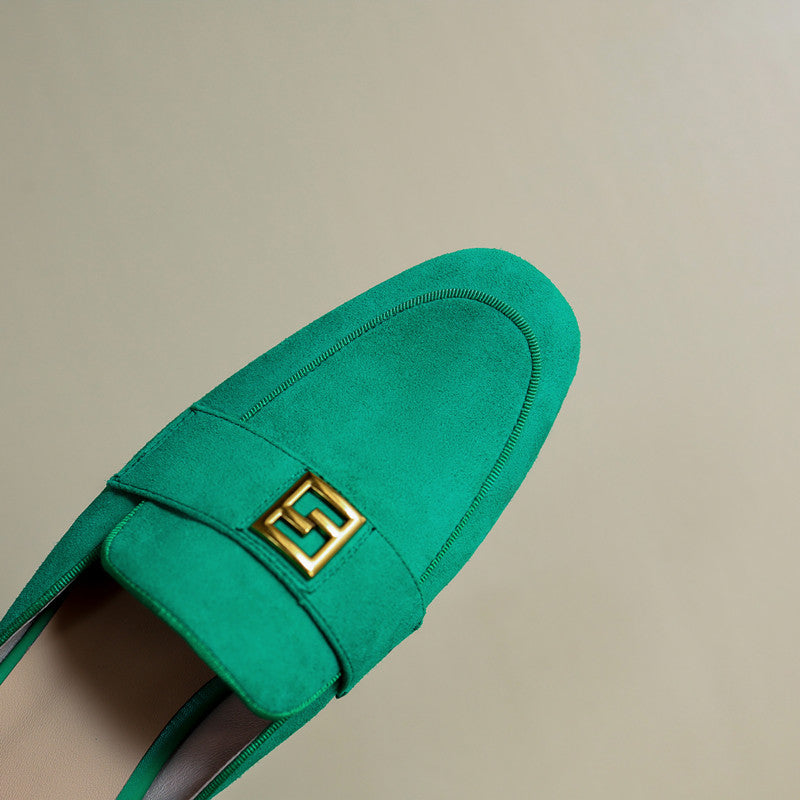 Elin Green Flat Mules NEW GEW