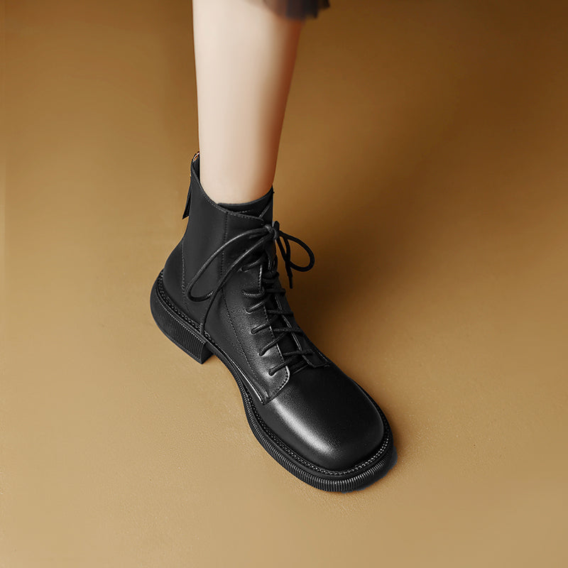 Fara Leather Black Ankle Boots Newgew