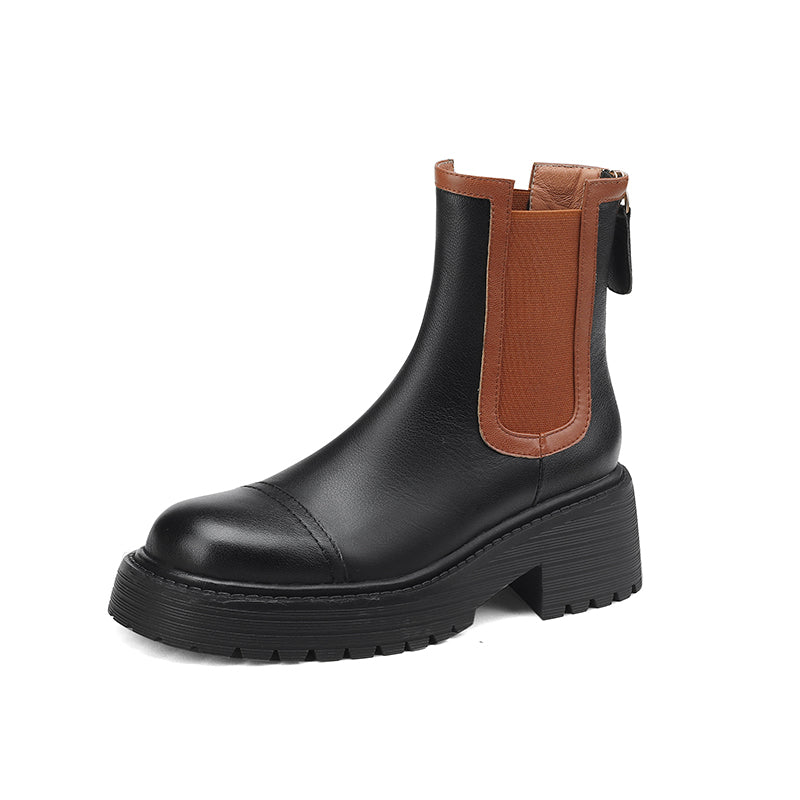 Holly Lug Sole Beige Chelsea Boots Newgew
