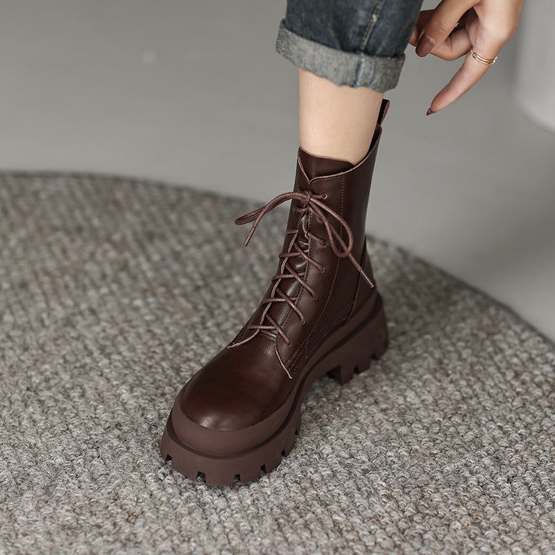 Mercy Womens Brown Combat Boots newgew