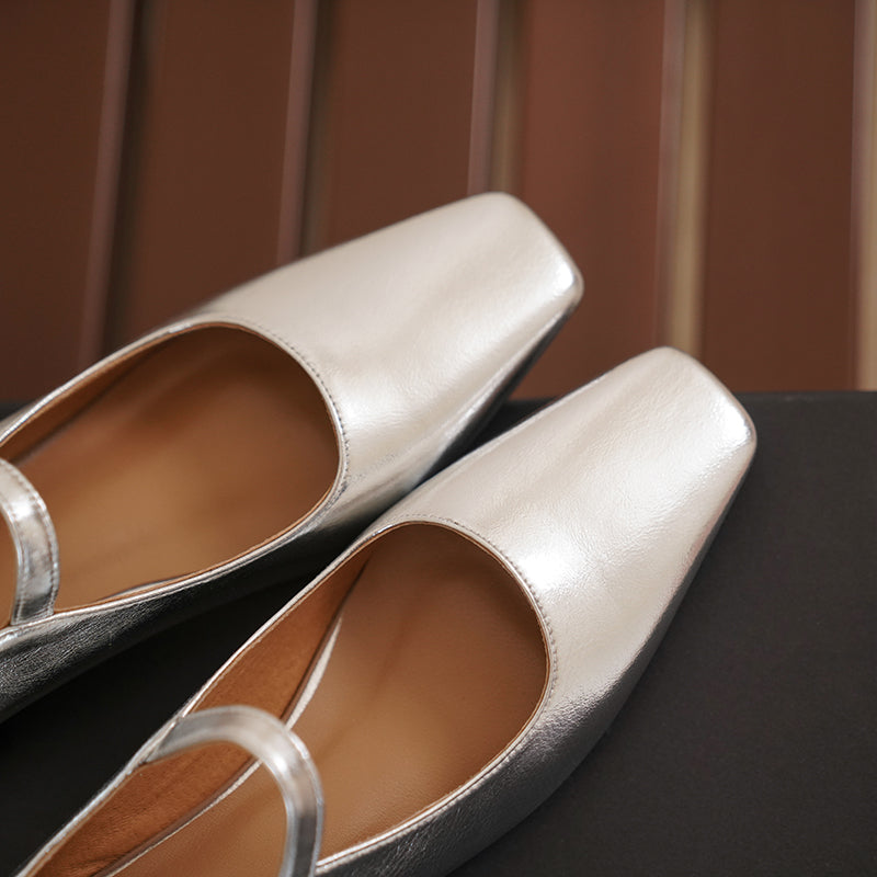 Flor Silver Mary Jane Shoes Newgew