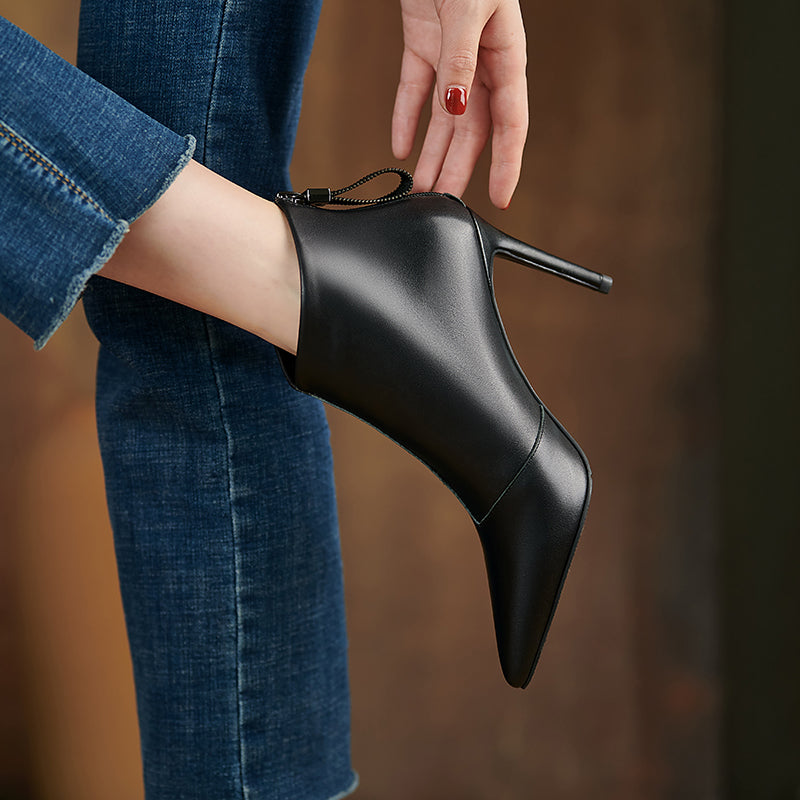 Ina Black Stiletto Ankle Boots Newgew