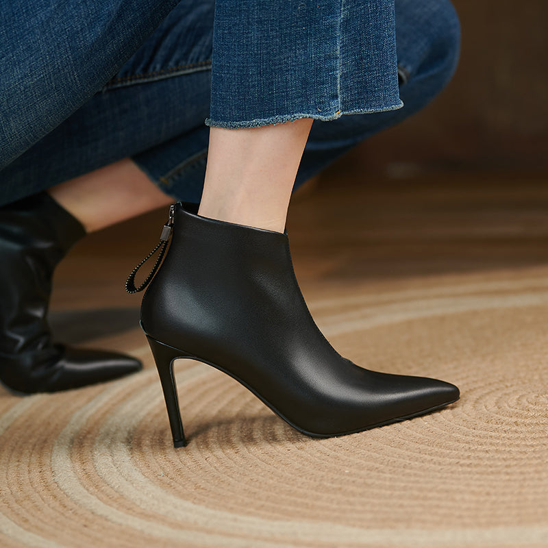 Ina Black Stiletto Ankle Boots Newgew