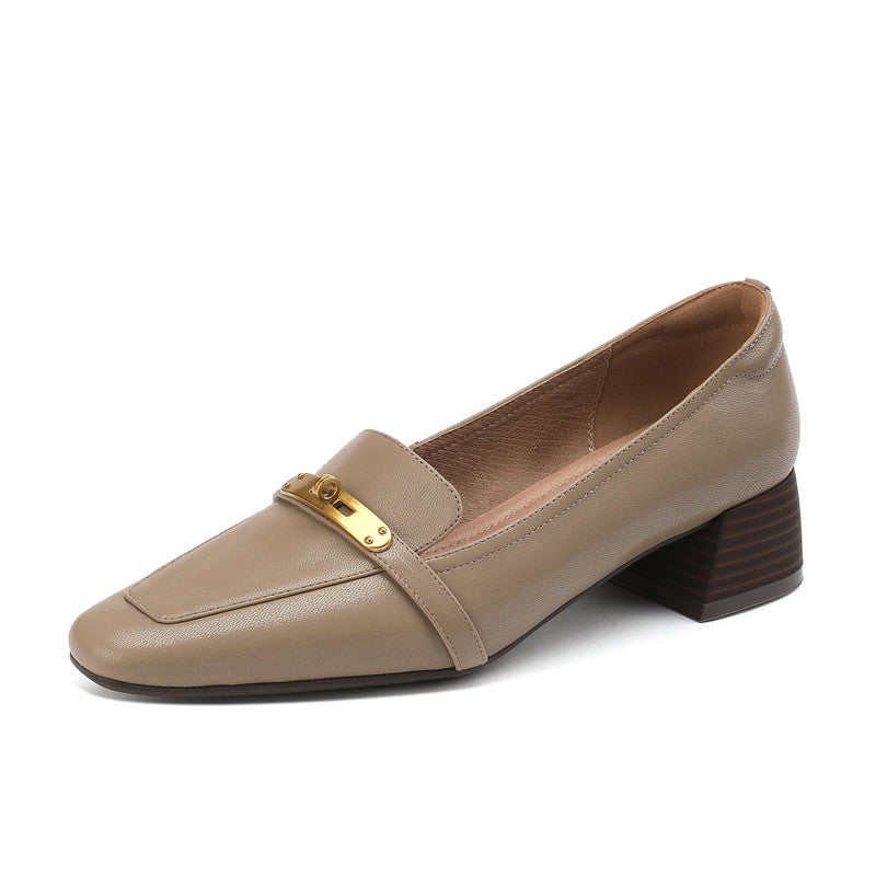 Ilhan Low Heel Loafers Nude Newgew