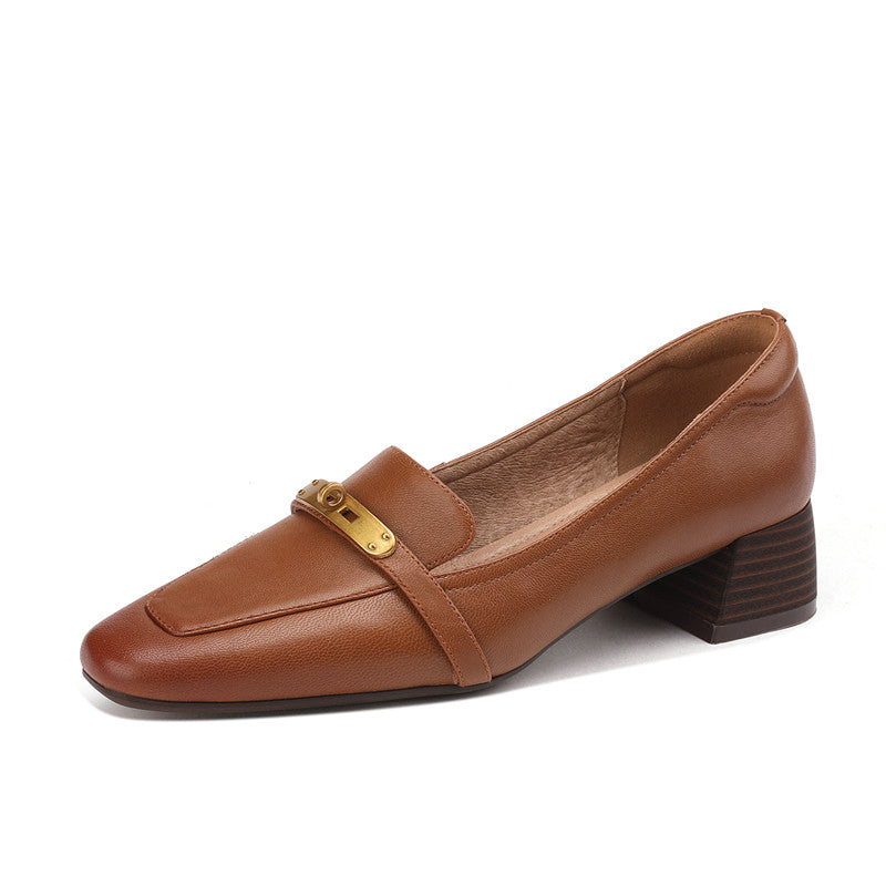 Ilhan Low Heel Loafers Brown Newgew
