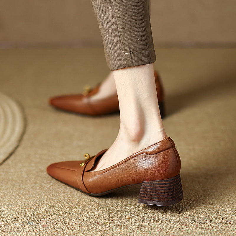 Ilhan Low Heel Loafers Brown Newgew