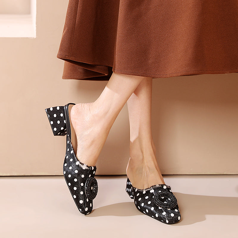 Diane Leopard Print Handmade Low Chunky Heel Mules NEW GEW