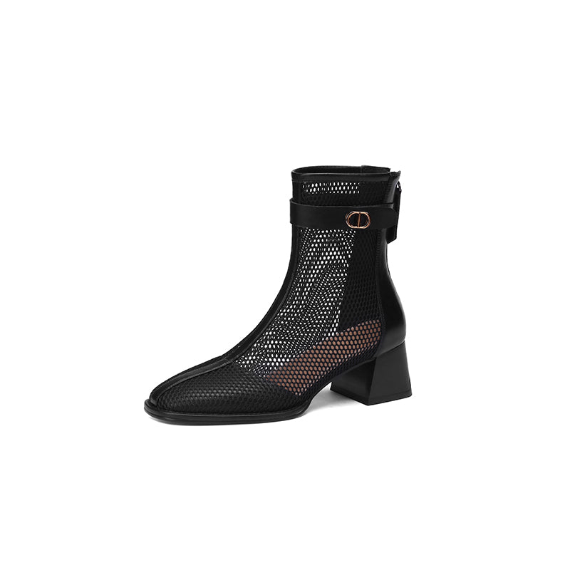 Daniela Low Heeled Mesh Ankle Boots NEW GEW