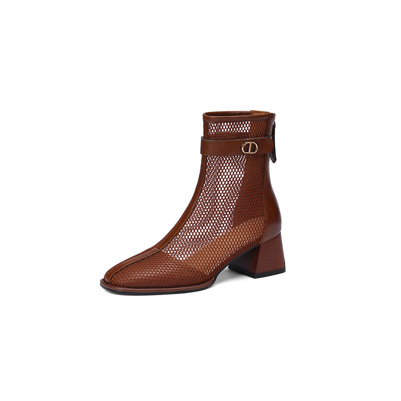 Daniela Low Heeled Mesh Ankle Boots NEW GEW