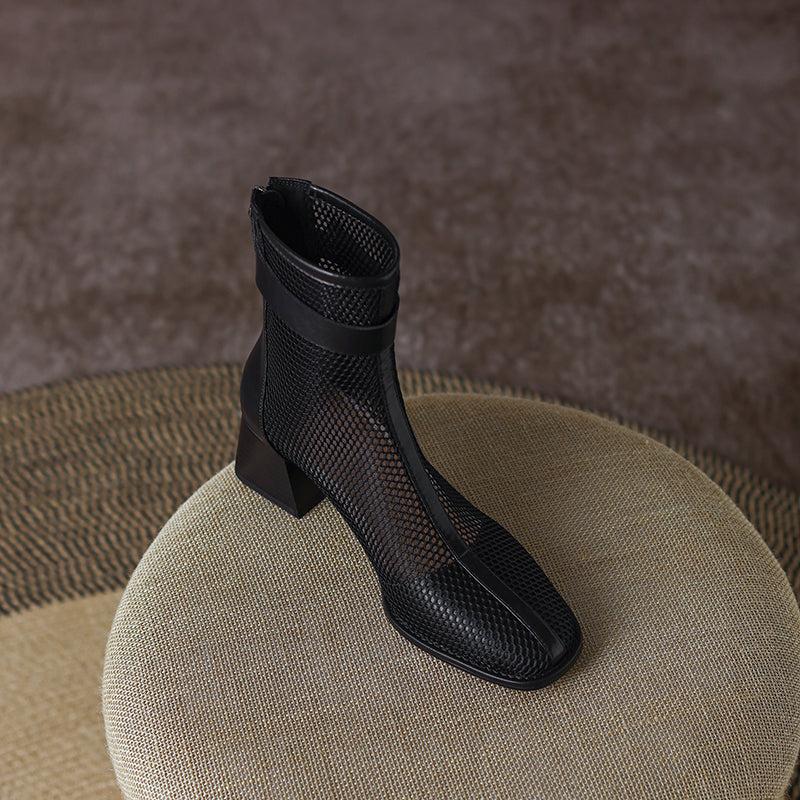 Daniela Low Heeled Mesh Ankle Boots NEW GEW