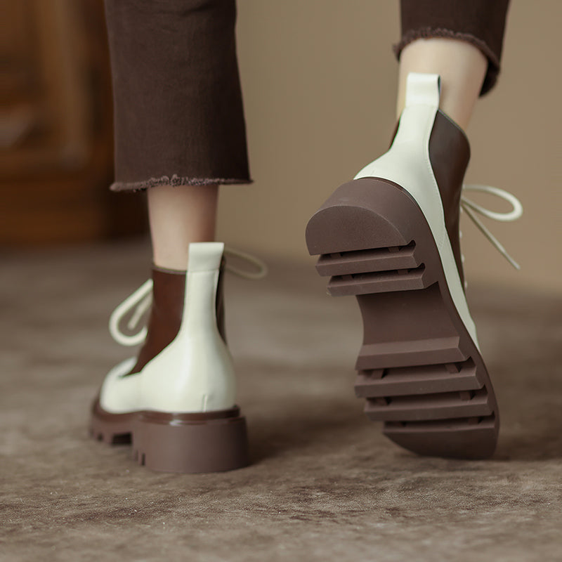 Heidi Brown Patchwork Boots Newgew