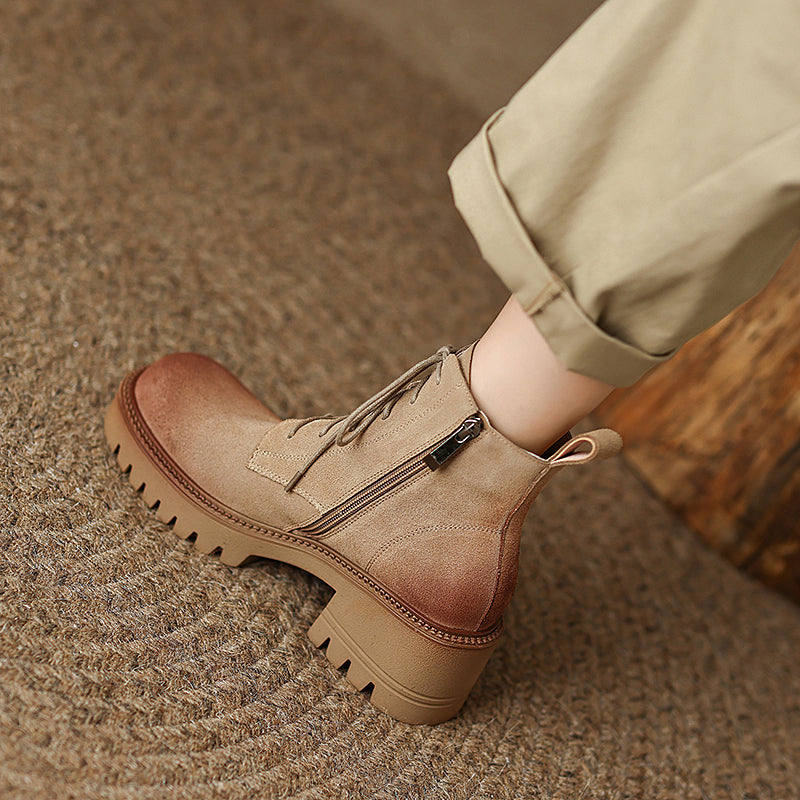 Huda Lug Sole Tan Platform Boots Newgew