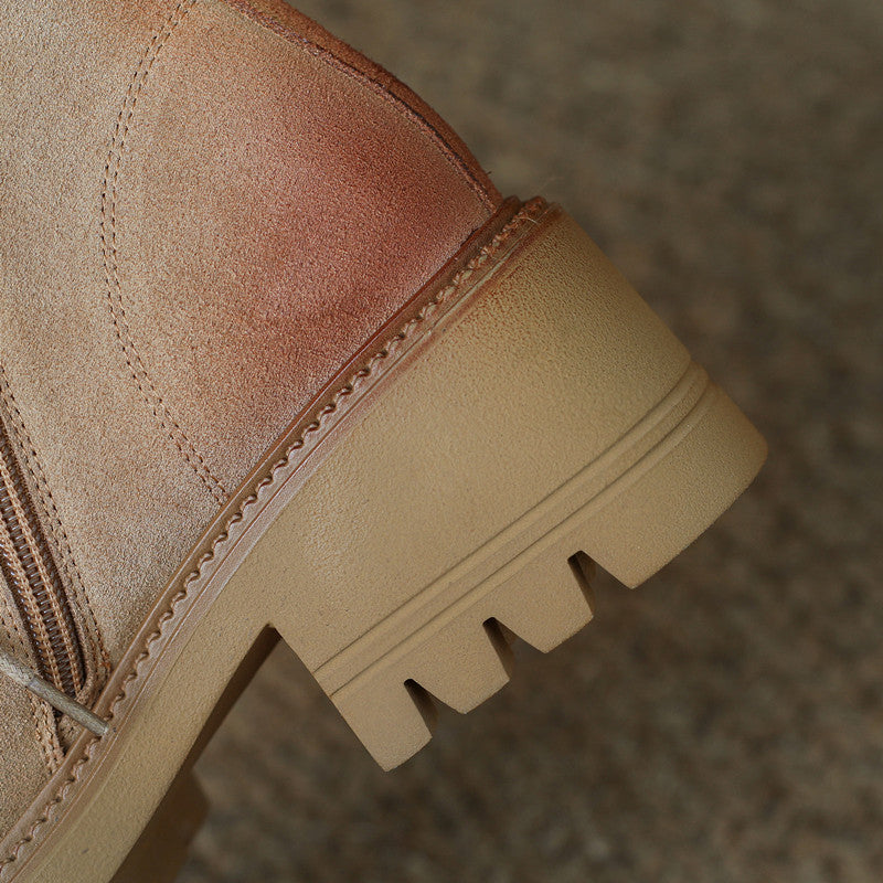 Huda Lug Sole Tan Platform Boots Newgew