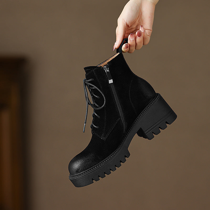 Huda Lug Sole Tan Platform Boots Newgew