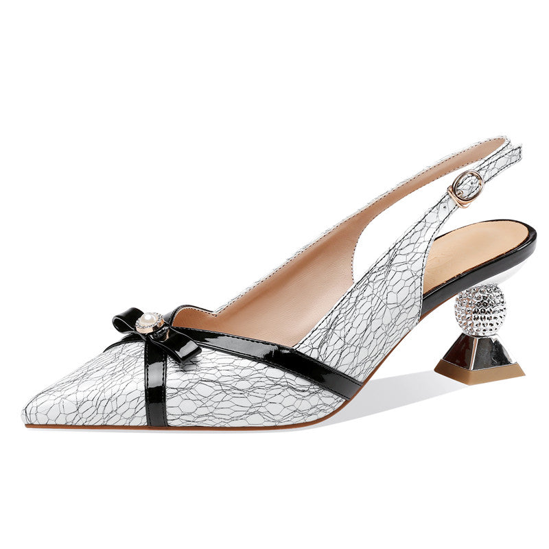 Dayleen Print Leather Novelty Heel Slingback Pumps NEW GEW