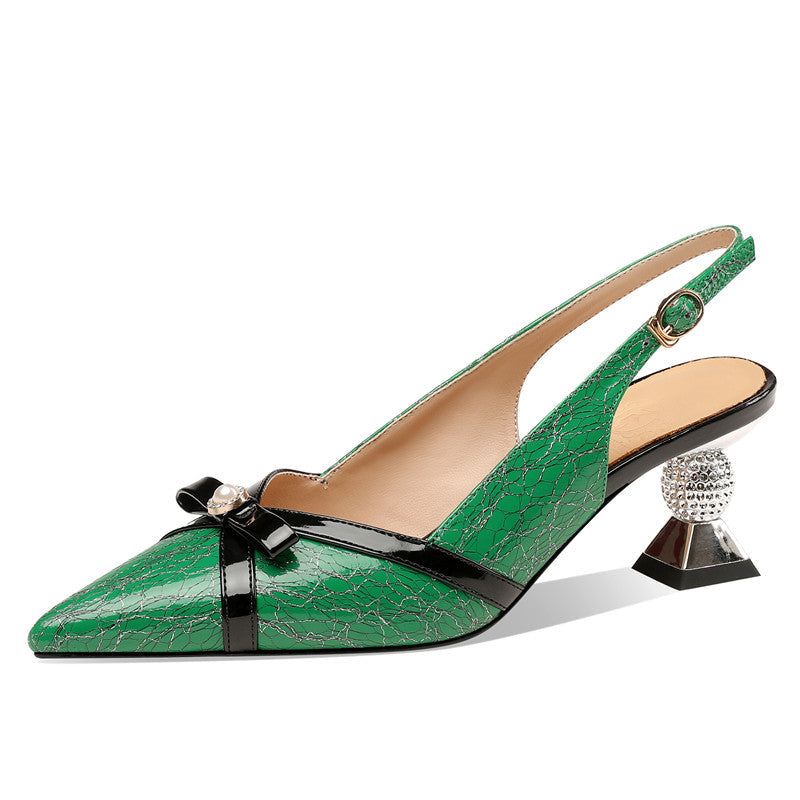Dayleen Print Leather Novelty Heel Slingback Pumps NEW GEW