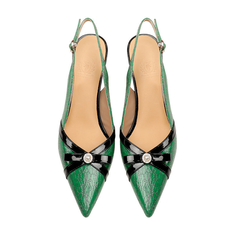 Dayleen Print Leather Novelty Heel Slingback Pumps NEW GEW