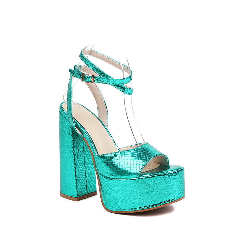 Gracy Green Sandals Heels Newgew