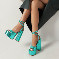 Gracy Green Sandals Heels Newgew