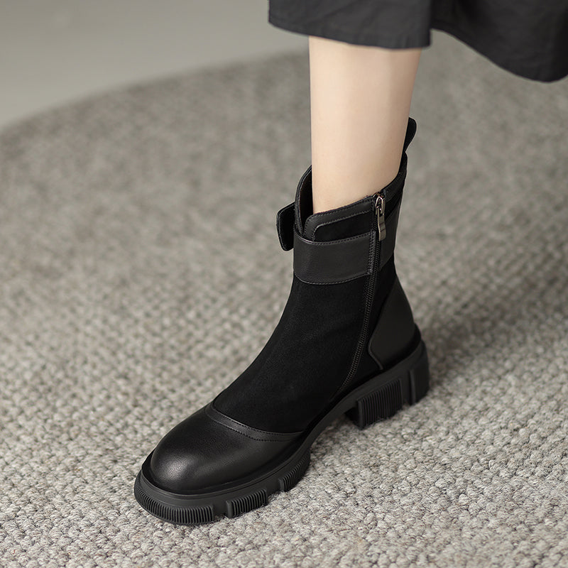 Haven Black Patchwork Boots Womens Newgew