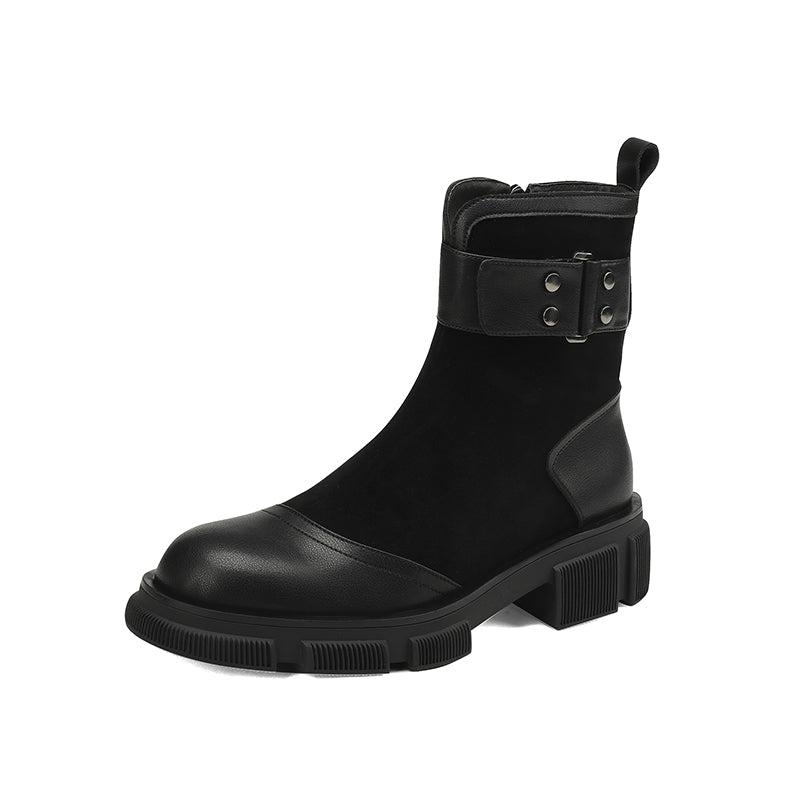 Haven Black Patchwork Boots Womens Newgew