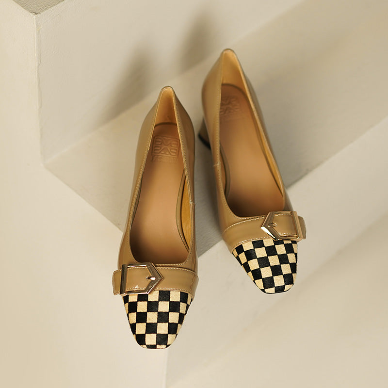 Caitlyn Checkerboard Cap Toe Heels Newgew