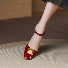 Caitlin High Chunky Heel Ankle Strap Pumps Newgew