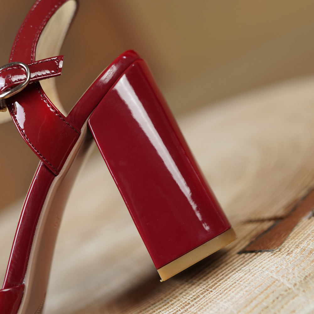 Caitlin High Chunky Heel Ankle Strap Pumps Newgew