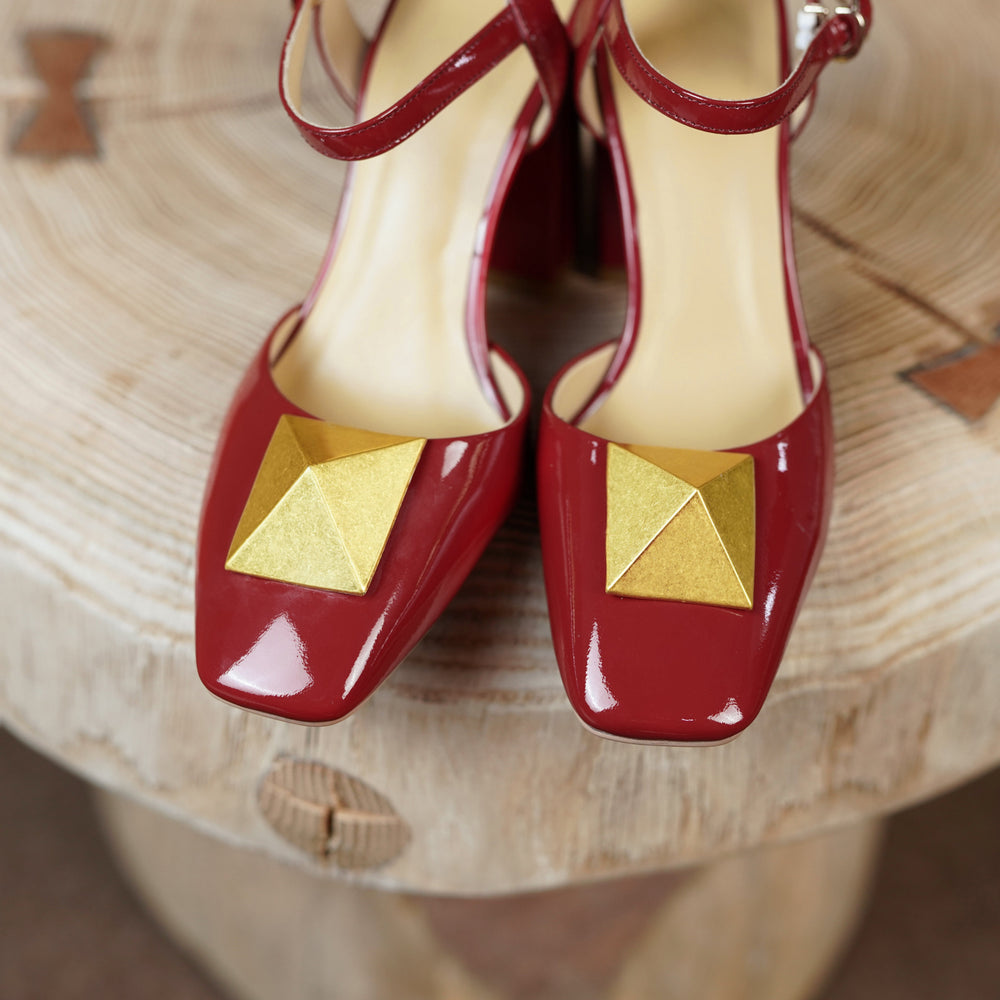 Caitlin High Chunky Heel Ankle Strap Pumps Newgew