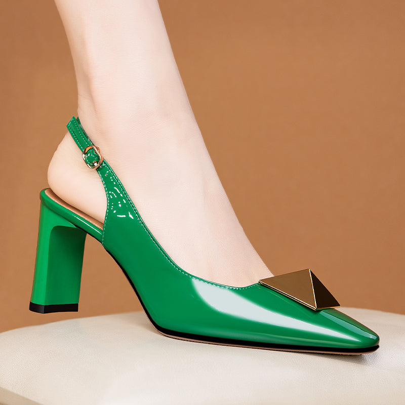 Divinity One Stud Slingback Heels NEW GEW