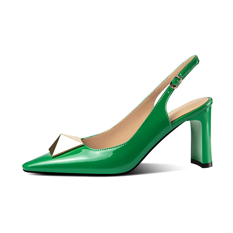 Divinity One Stud Slingback Heels NEW GEW