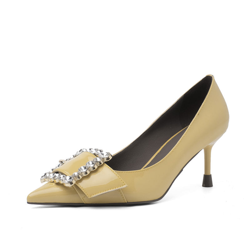 Gitty Yellow Kitten Heels Newgew