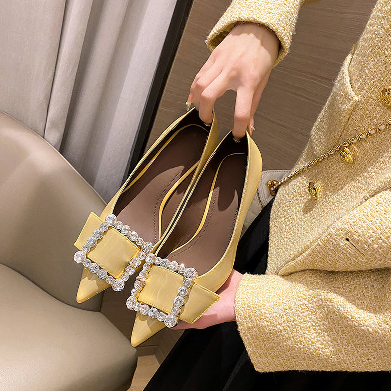 Gitty Yellow Kitten Heels Newgew