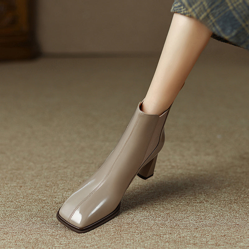Hanna Chelsea Nude Ankle Boots with Heels Newgew